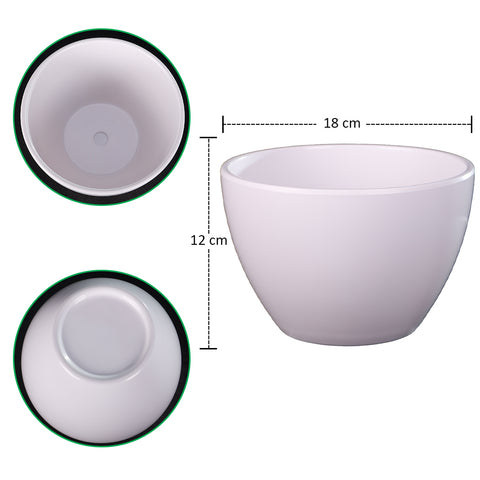 Sleek round plastic planter for contemporary decor