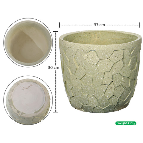 Decorative round prisma concrete pot