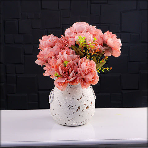 Tall decorative metal flower vase