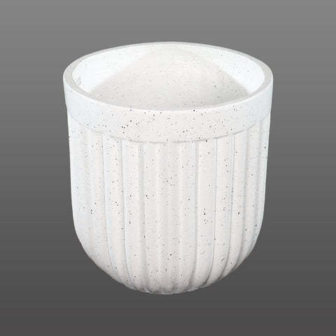 Round White Concrete Plant Pot