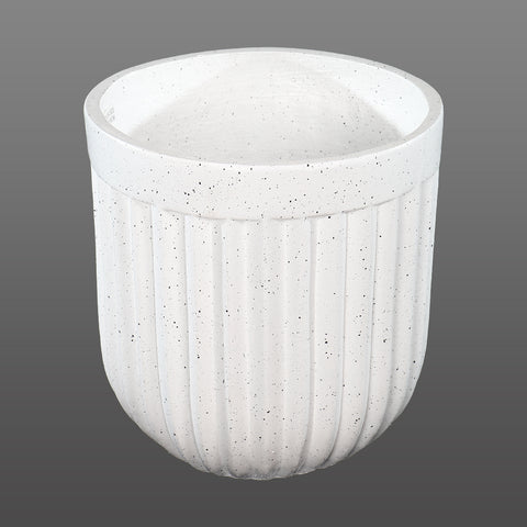 Round White Concrete Plant Pot