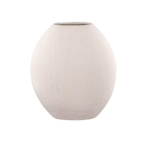 Oval shaped ceramic vase for home decor