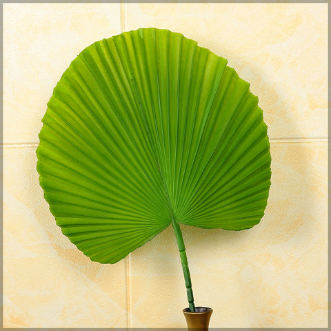 Artificial ruffled fan palm leaf for home decor