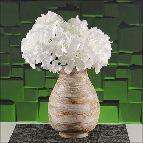 Rustic White Brown Ceramic Vase