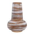 Rustic white brown ceramic vase for home decor