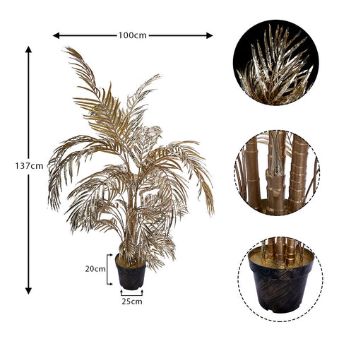 Faux golden palm plant for living room