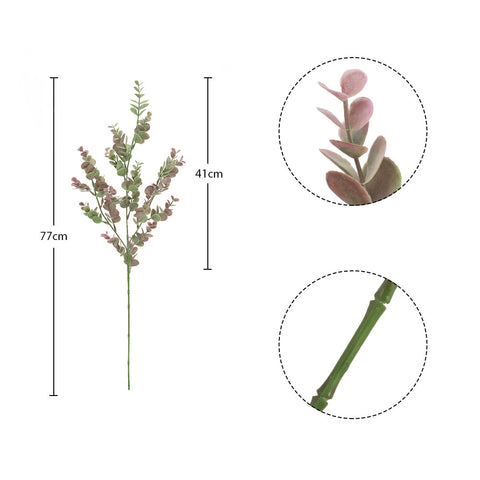 UV protected artificial eucalyptus leaves for outdoor use