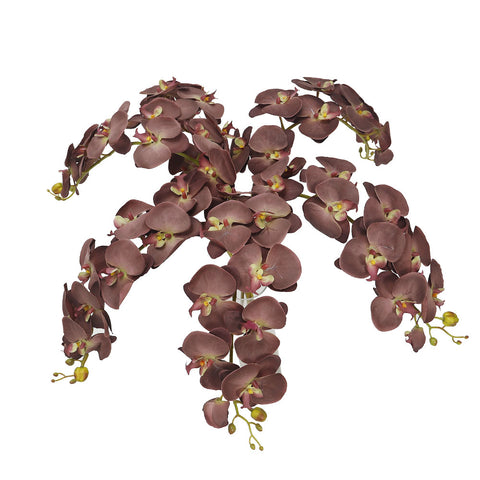 Artificial Silk Orchid Flowers Brown