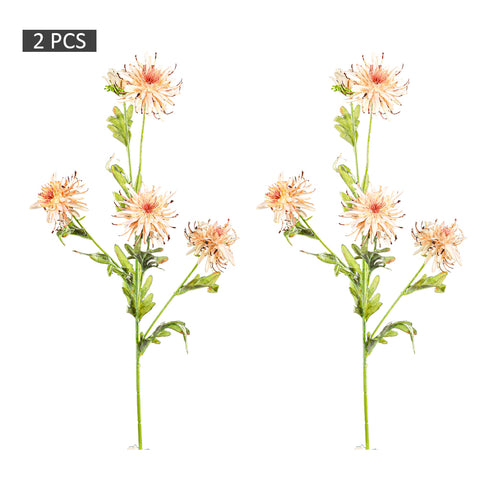 Artificial Silk Daisy Flowers Champagne 2pcs