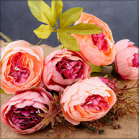 Artificial Silk Peony Bunch Flowers