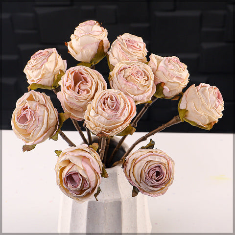 Artificial Silk Retro Rose Flowers Bouquet