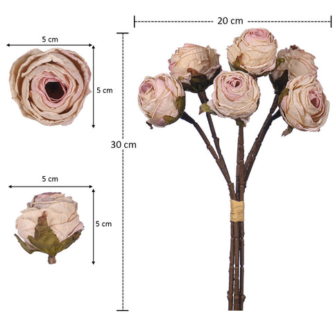 Artificial Silk Retro Rose Flowers Bouquet