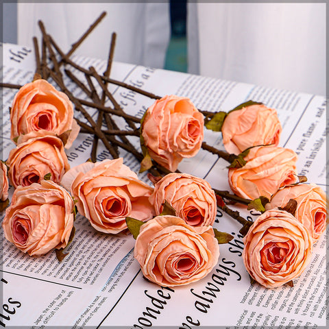 Artificial Silk Retro Rose Flowers Bouquet