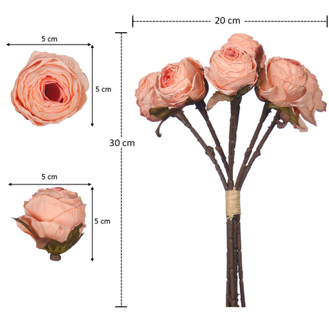 2 bunches Artificial Silk Retro Rose Flowers Bouquet