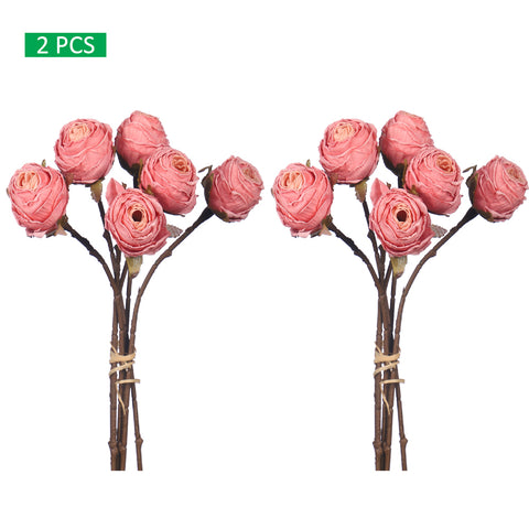 2 bunches Artificial Silk Retro Rose Flowers Bouquet