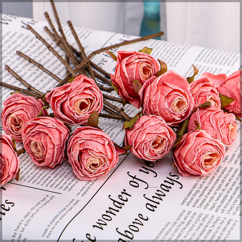 Artificial Silk Retro Rose Flowers Bouquet