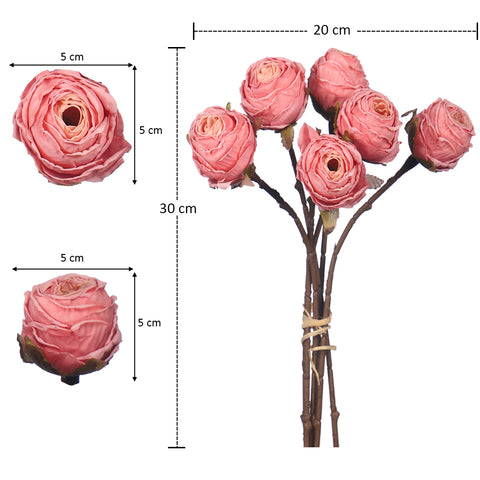 2 bunches Artificial Silk Retro Rose Flowers Bouquet