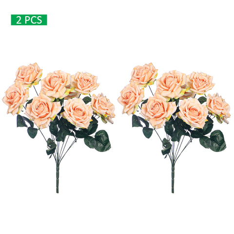 2 bunches Artificial Silk Rose Flower Bunch