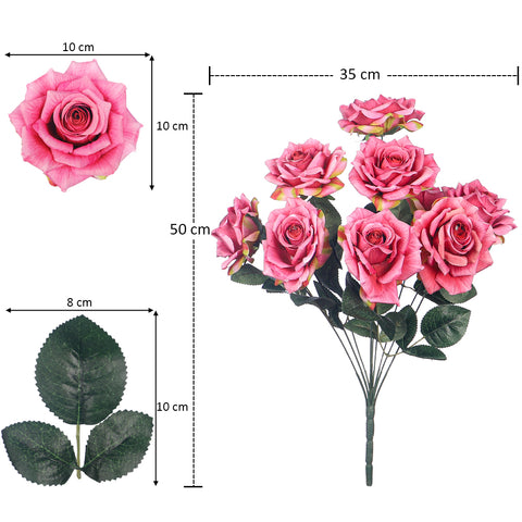 Artificial Silk Rose Flower Bunch