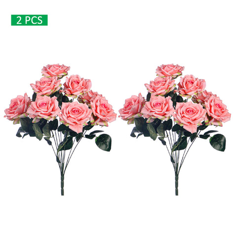 2 bunches Artificial Silk Rose Flower Bunch