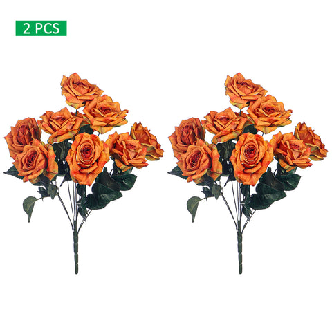 2 bunches Artificial Silk Rose Flower Bunch