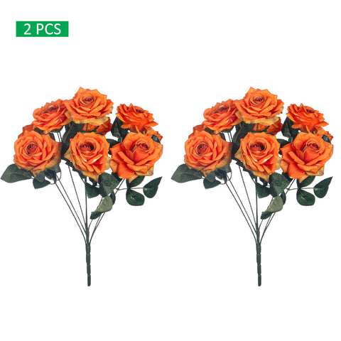 2 bunches Artificial Silk Rose Flower Bunch