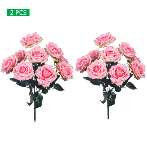 2 bunches Artificial Silk Rose Flower Bunch