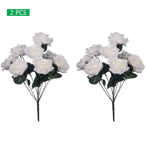 2 bunches Artificial Silk Rose Flower Bunch