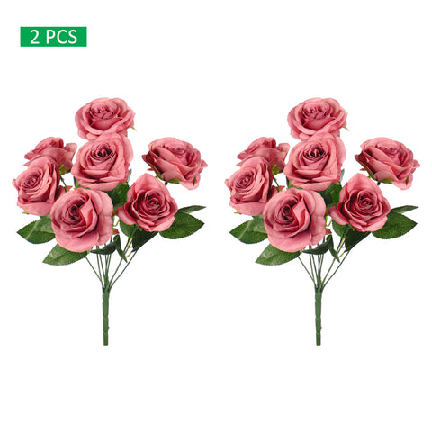 2 pcs Artificial Silk Rose Flowers