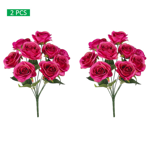 2 pcs Artificial Silk Rose Flowers