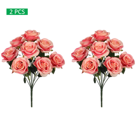 2 pcs Artificial Silk Rose Flowers