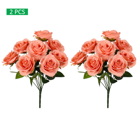 2 pcs Artificial Silk Rose Flowers