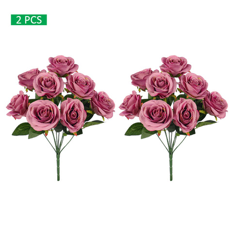 2 pcs Artificial Silk Rose Flowers