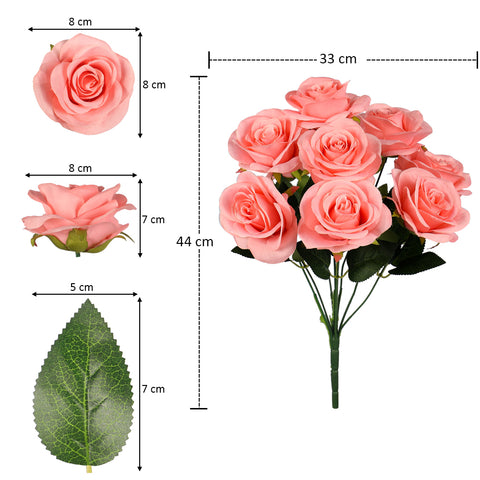 2 pcs Artificial Silk Rose Flowers