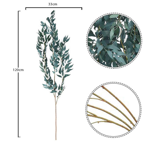 Faux green willow and ruscus leaves garland for seasonal decor