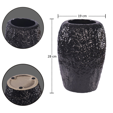 Black minimalist ceramic vase modern décor