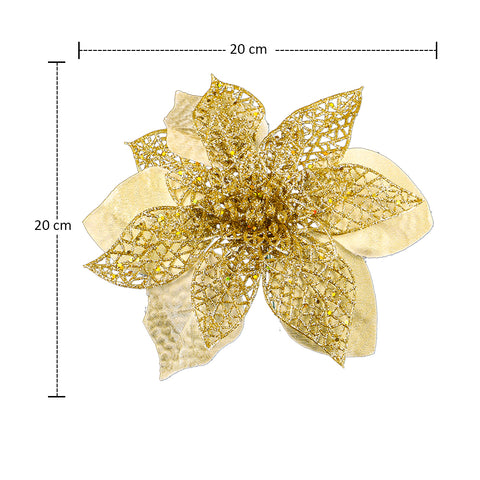 Artificial Single Stem Poinsettia Flower for Christmas Tree Decoration