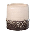 Cream rust ceramic table pot for home decor