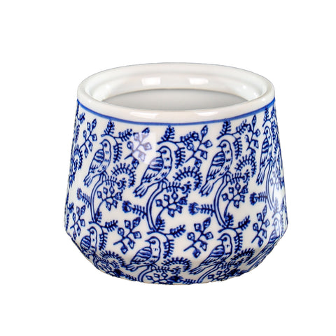 Decorativel White/Blue Ceramic Vase