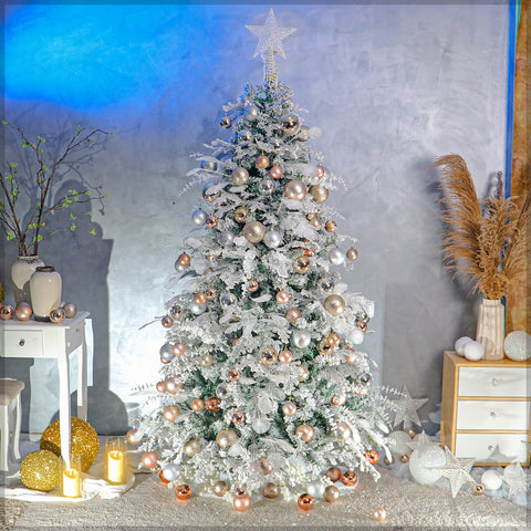 Snowy Flocked Christmas Tree