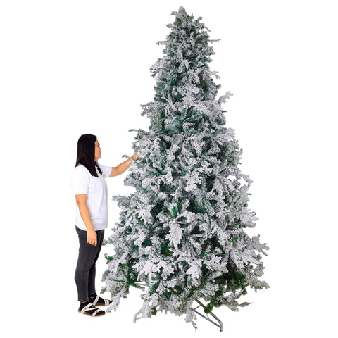 Snowy Flocked Christmas Tree