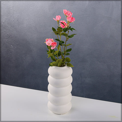 Large ceramic pot for plants with spiral design