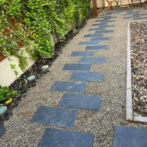 Shatterproof concrete garden stones for durable outdoor paths