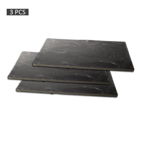 3-piece set of realistic stepping stones for a natural garden look