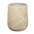 Stripe design concrete pot for modern plant display