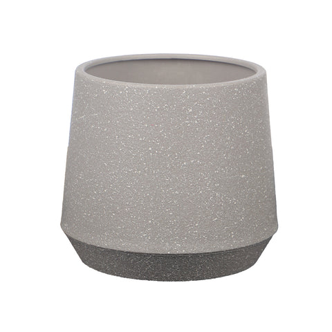 Durable grey plastic flower pot