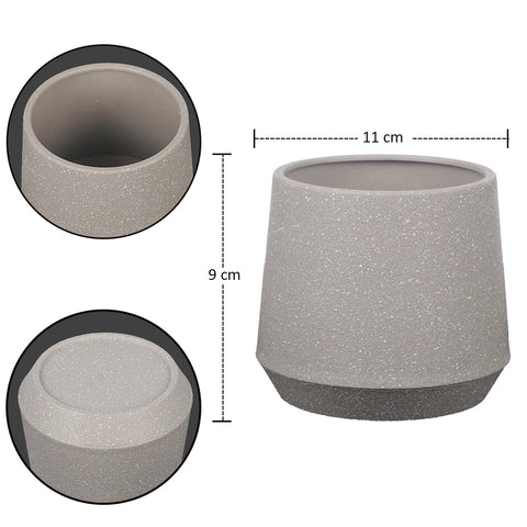 Modern gray plastic pots