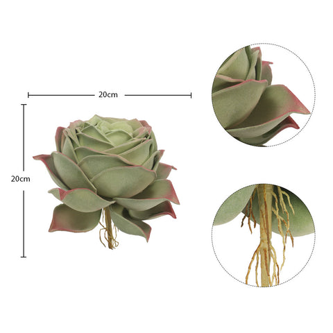 Red and green artificial rose succulent for modern spaces