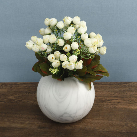 Artificial Silk Mini Peony Flowers White