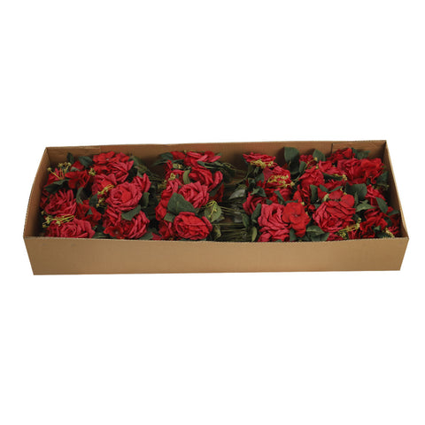 Artificial Silk Rose Hydrangea Flowers Red